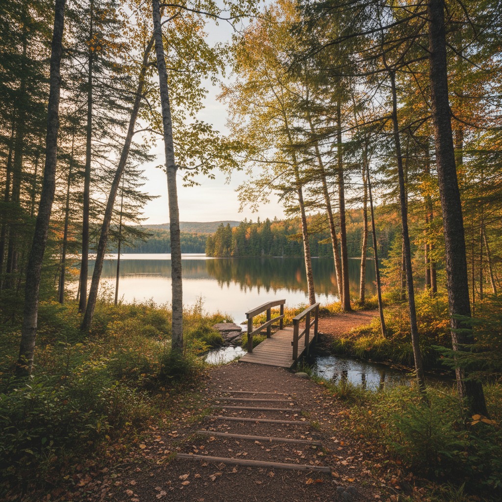 Trails through forest near Shubie Park