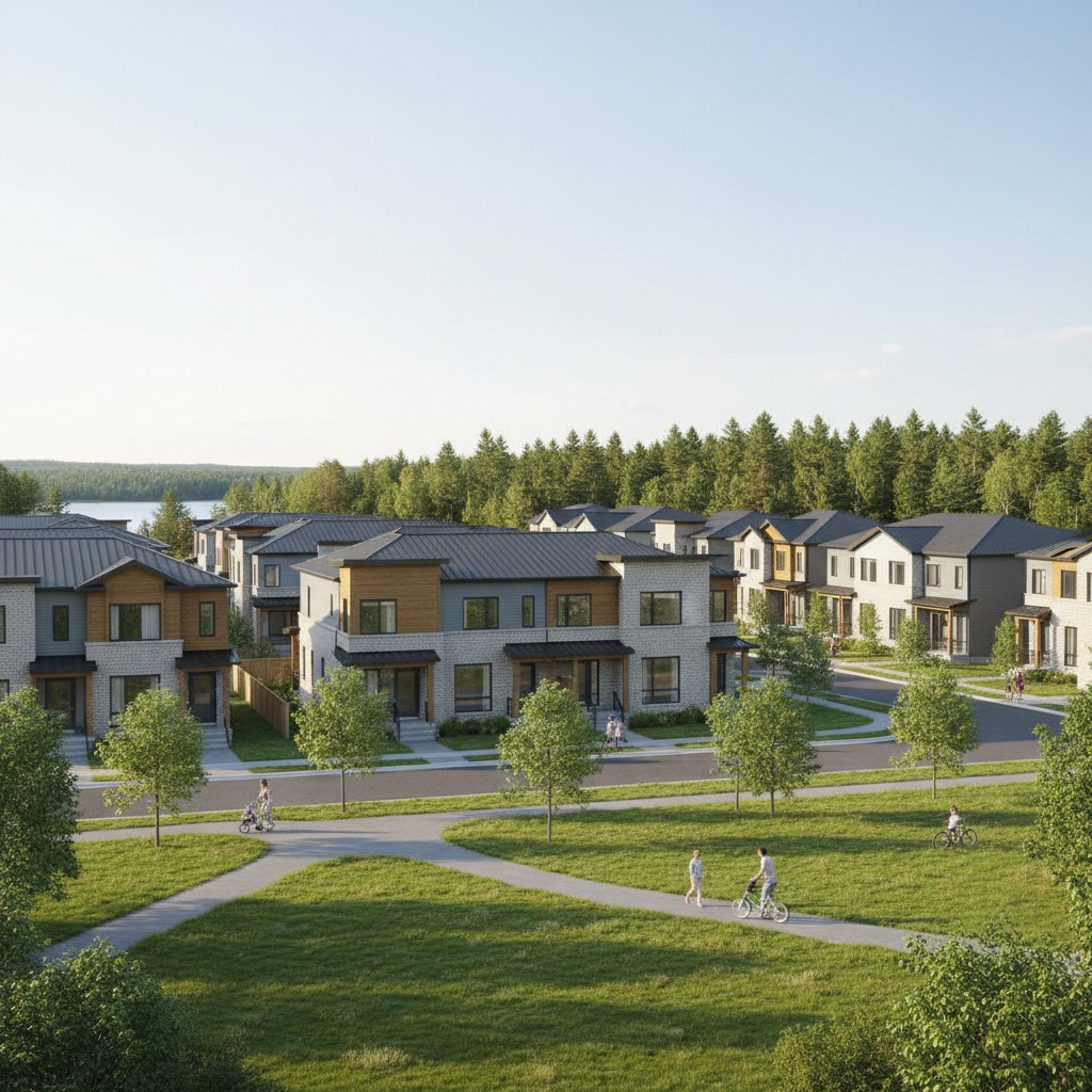 Single-family homes in a residential neighbourhood